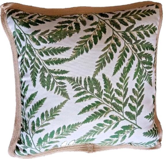 Unbranded Other - Throw Pillow Beige Green Botanical 21” Printed Patchwork Square Decorative Home